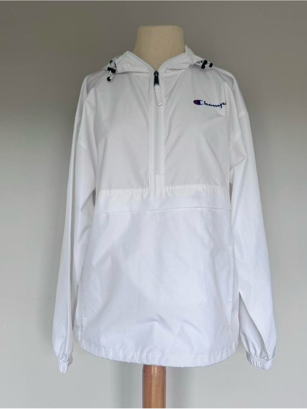 Champion Packable Quarter-Zip Windbreaker Jacket - White - Size M